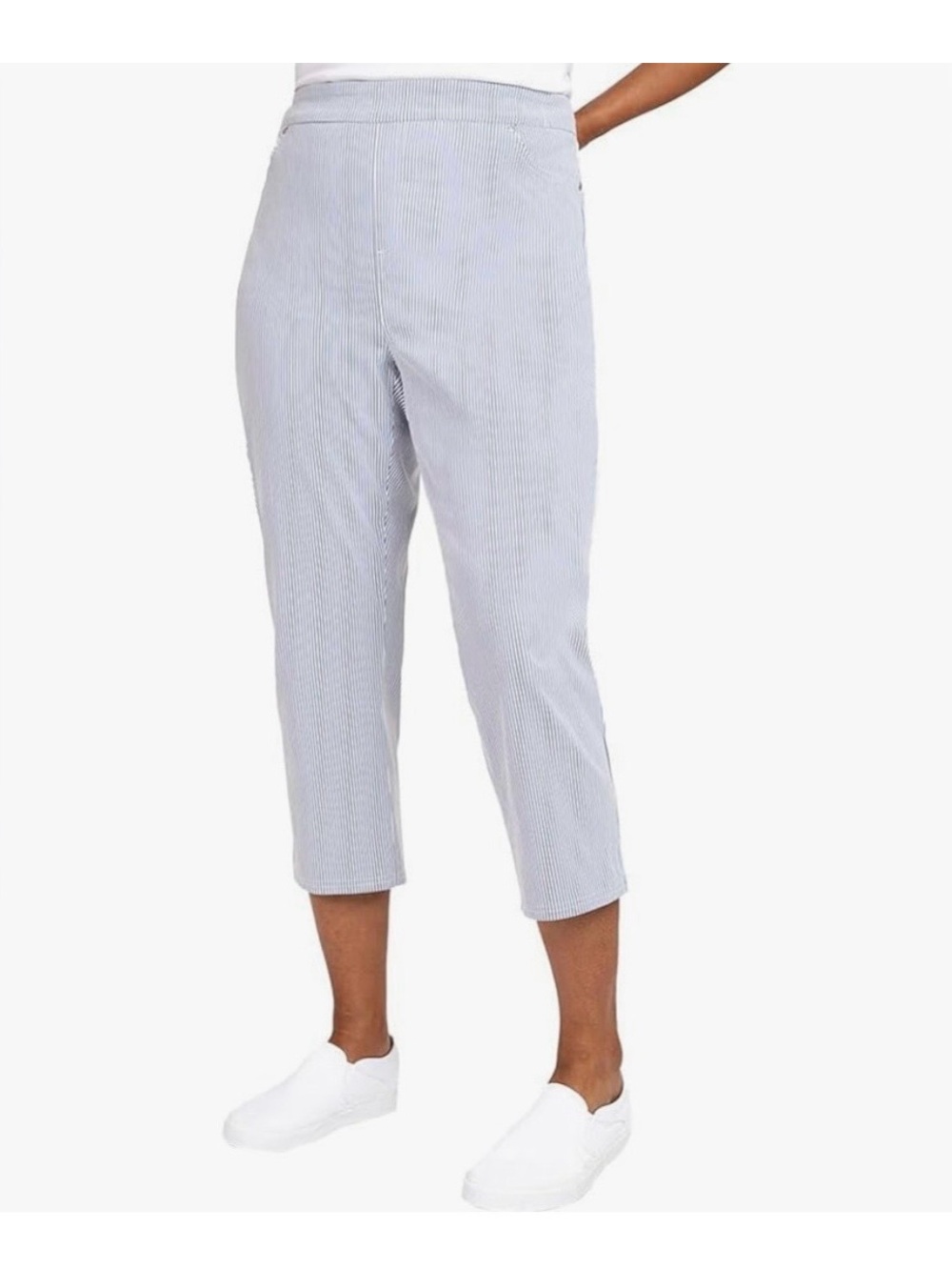 Mario Serrani Italy Blue & White Stripe Stretch Capri’s Size - M